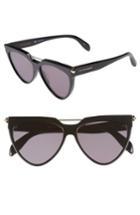 Women's Alexander Mcqueen 58mm Cat Eye Sunglasses - Black