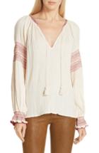 Women's Mes Demoiselles Smock Detail Cotton Top Us / 36 Fr - Ivory
