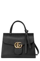 Gucci Small Gg Marmont Top Handle Satchel - Black