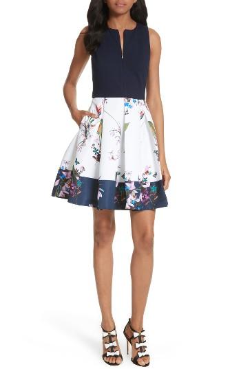 Women's Ted Baker London Petali Tropical Oasis Print Dress - Blue