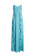 Women's Afrm Kiki Ruffle Maxi Dress - Blue
