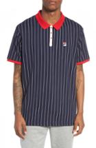 Men's Fila Snap Polo Shirt, Size - Blue
