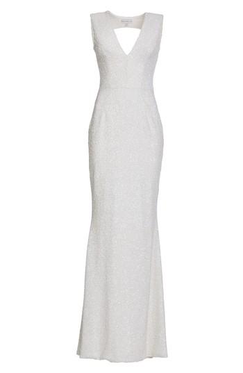 Women's Dress The Population Karina Plunge Mermaid Gown, Size - White