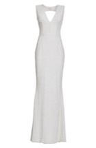 Women's Dress The Population Karina Plunge Mermaid Gown, Size - White