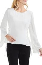 Women's Vince Camuto Lace-up Bell Sleeve Blouse - White