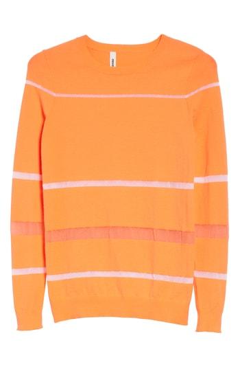 Women's Neverbefore Illusion Stripe Crewneck Sweater - Orange