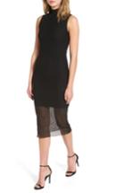 Women's Kendall + Kylie Mesh Body-con Dress - Black