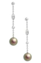 Women's Mikimoto Black South Sea & Diamond Linear Drop Earrings