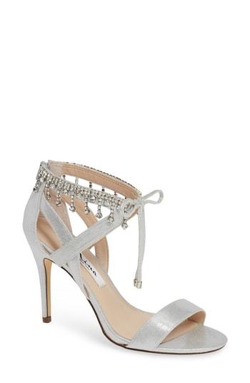 Women's Nina Collina Jewel Ankle Tie Sandal .5 M - Metallic