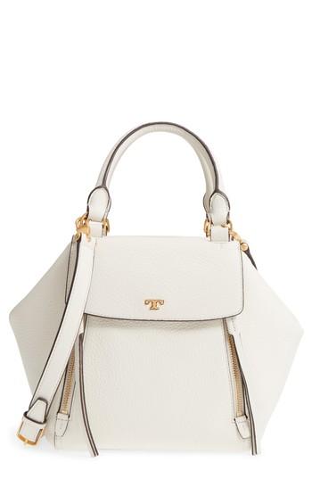 Tory Burch Half Moon Leather Satchel - Ivory
