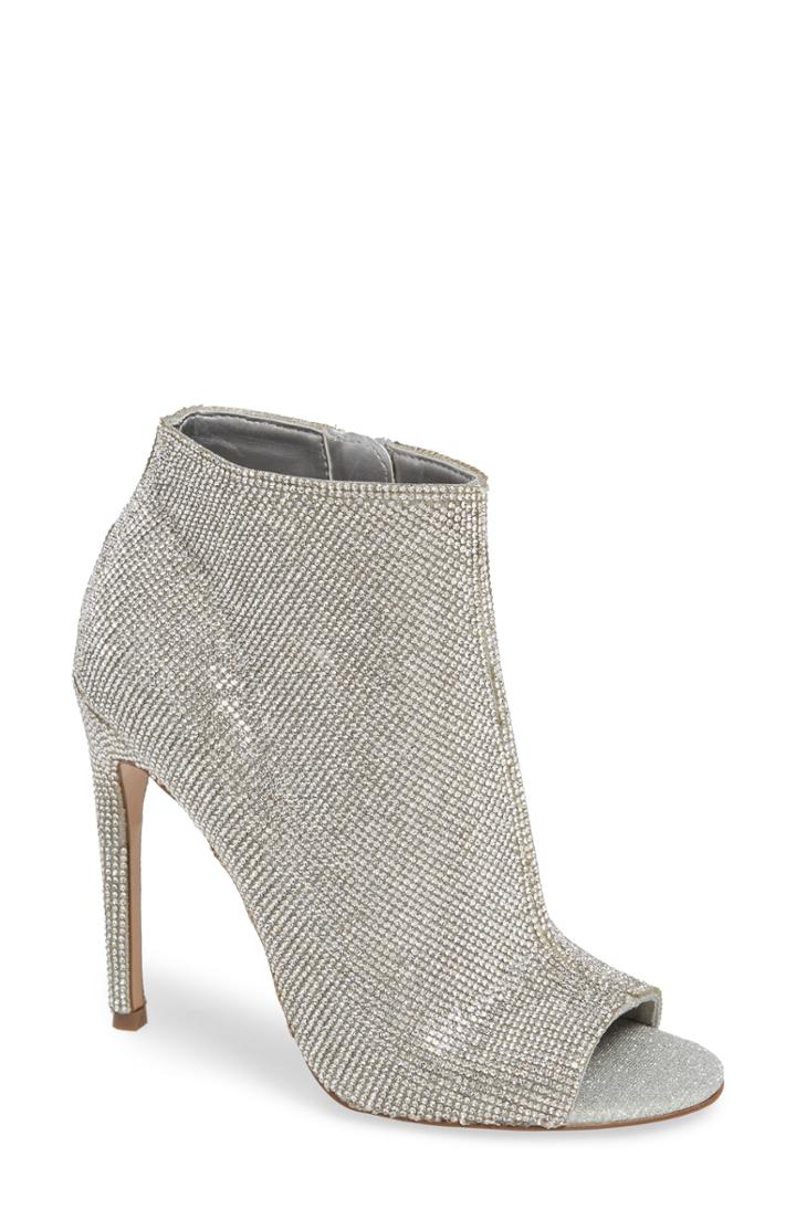 Women's Steve Madden Kicking Embellished Bootie .5 M - Metallic