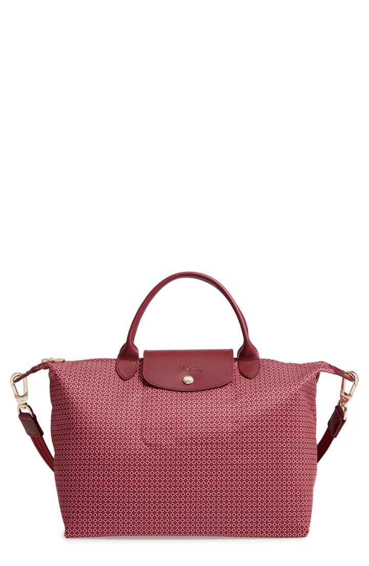 Longchamp Medium Le Pliage Dandy Print Shoulder Bag - Red