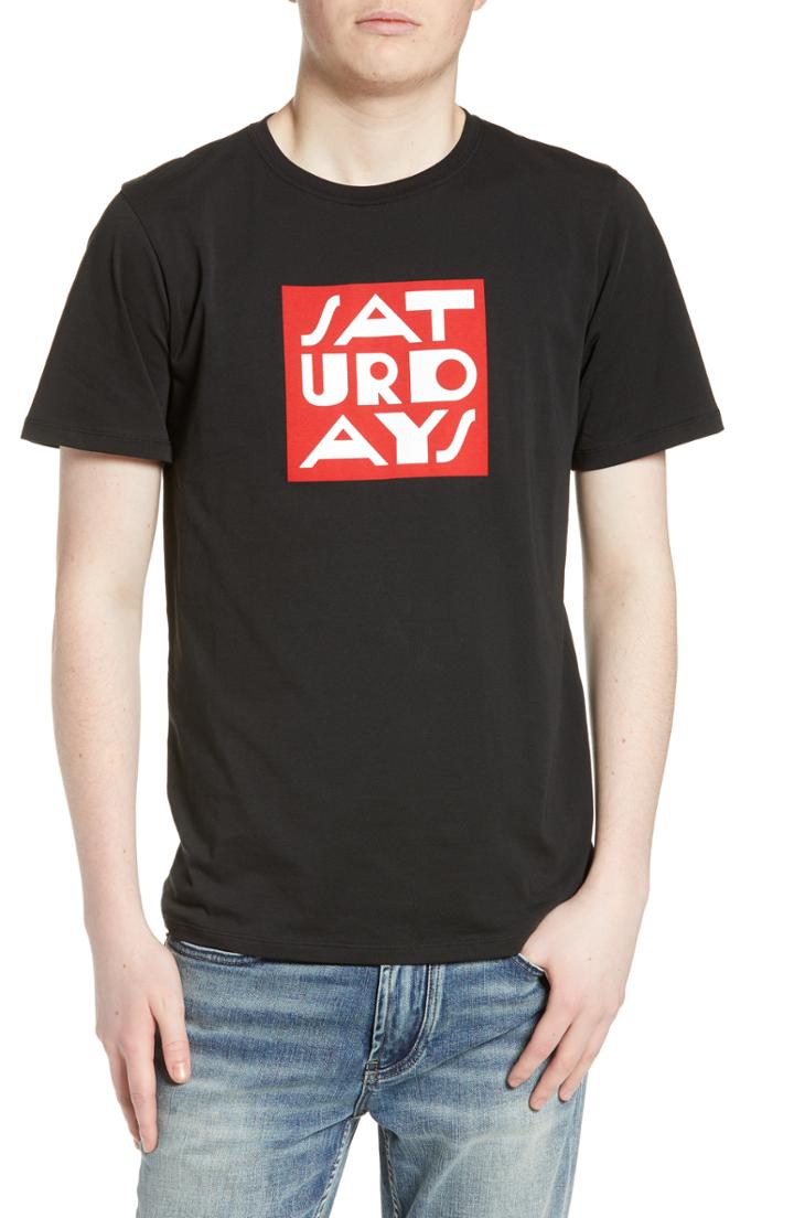 Men's Saturdays Nyc Aperitif Logo T-shirt - Black