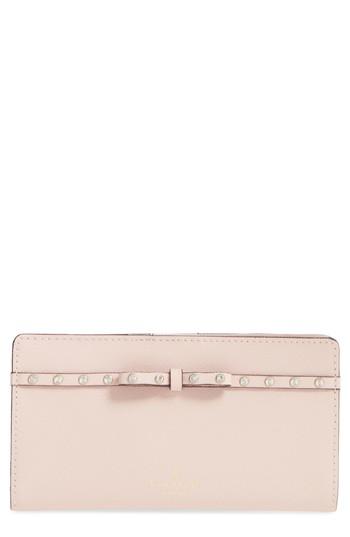 Women's Kate Spade New York Elliott Street Stacy Crystal Bow Leather Wallet - Beige