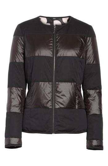 Women's St. John Collection Reversible Dot Print Matte & Shiny Jacket, Size - Black