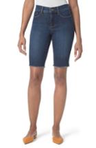 Women's Nydj Briella Fray Hem Denim Bermuda Shorts