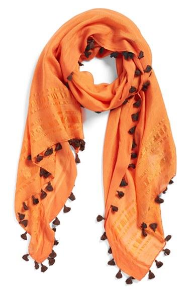 Women's La Fiorentina Tassel Scarf, Size - Orange