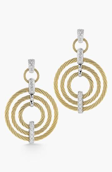 Women's Alor Cable & Diamond Drop Earrings