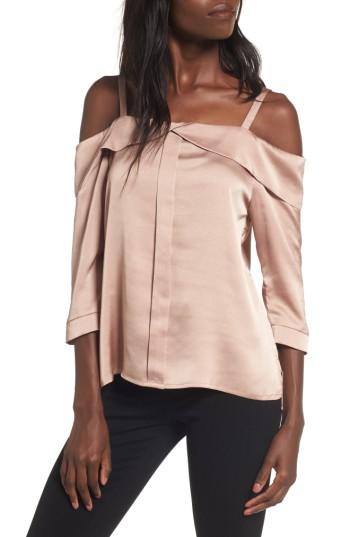 Women's Elodie Satin Off The Shoulder Top - Beige