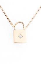 Women's Zoe Chicco Small Padlock Diamond Pendant Necklace