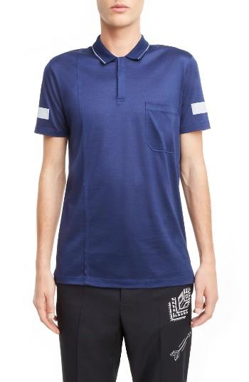 Men's Lanvin Reflective Tape Trim Fit Polo