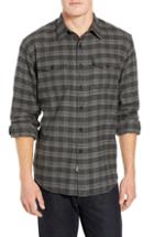 Men's Coastaoro Encanto Regular Fit Plaid Flannel Shirt - Black