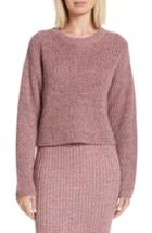 Women's Rag & Bone Leyton Metallic Knit Merino Wool Blend Sweater, Size - Pink