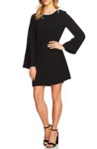 Women's Cece Moss Tie Shoulder Bell Sleeve Shift Dress - Black