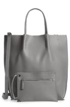 Street Level Faux Leather Tote - Grey