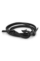 Men's Room101 Fishhook Leather Wrap Bracelet