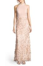 Women's Adrianna Papell Petal Tulle Halter Gown - Pink