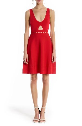 Women's Kendall + Kylie Pointelle Cutout Dress - Red