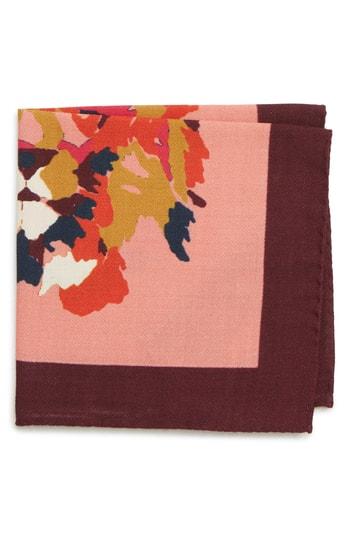 Men's Bonobos Lion Print Wool Blend Pocket Square, Size - Pink