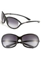 Women's Tom Ford 'jennifer' 61mm Oval Oversize Frame Sunglasses - Black/ Grey