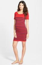 Women's Tees By Tina 'nautical' Short Sleeve Maternity Dress, Size - Red