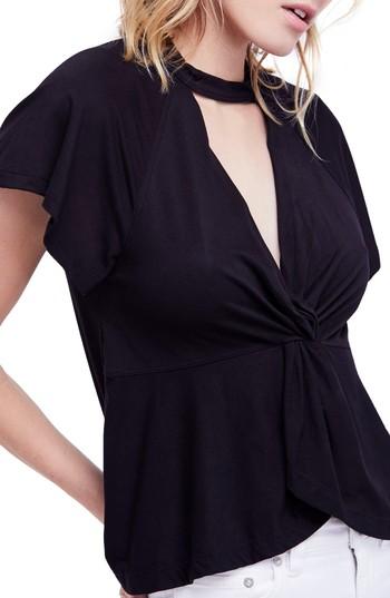 Women's Free People Just A Twist Top - Black