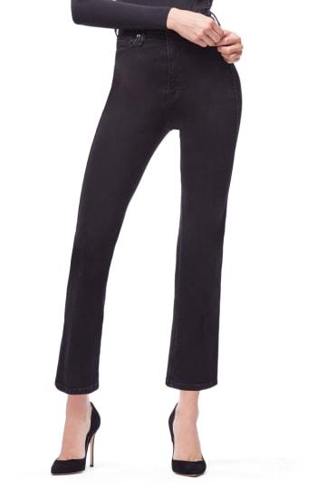 Women's Good American Good Curve Straight Leg Jeans - Black