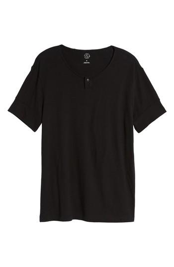Men's Treasure & Bond Cotton Henley, Size - Black