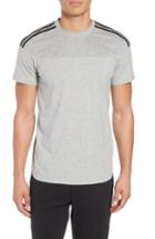 Men's Adidas Perforated Striped T-shirt - Grey