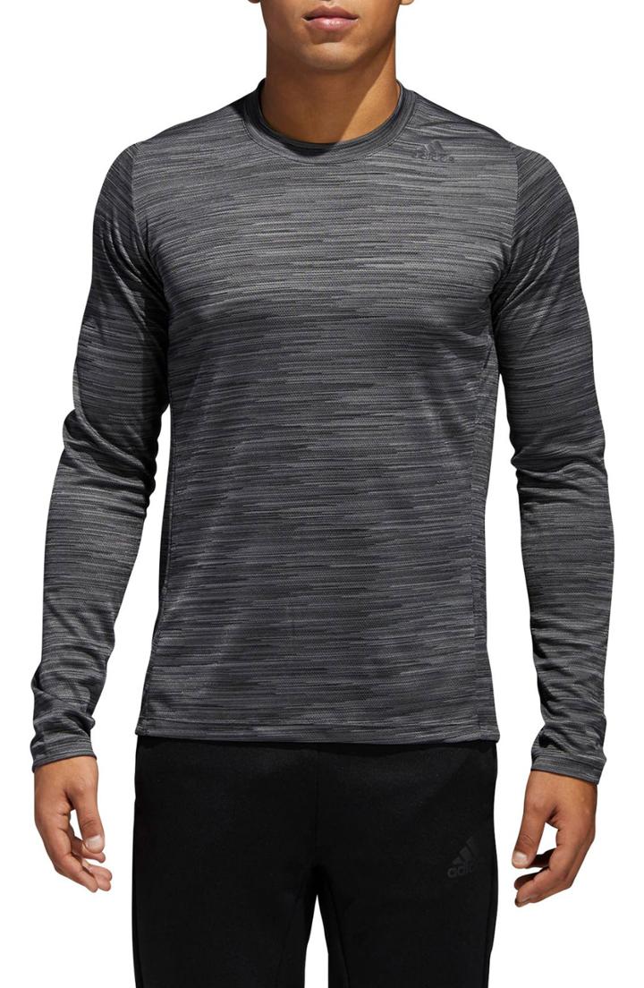 Men's Adidas Ultimate Tech Long Sleeve T-shirt, Size - Grey