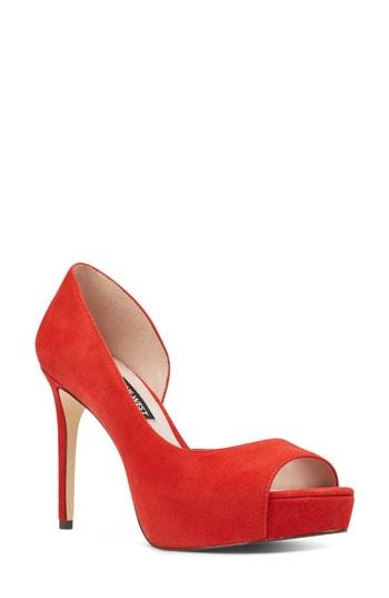 Women's Nine West Platform Pump M - Red