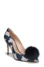 Women's Sam Edelman Haroldson Pump With Faux Fur Pompom M - Blue