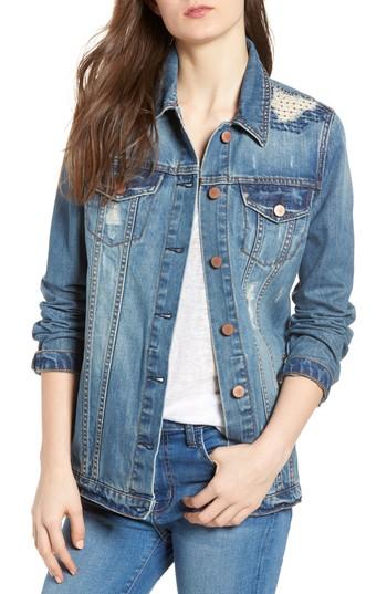 Women's Dear John Denim Deco Stitch Boyfriend Trucker Jacket - Blue