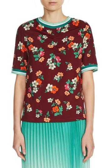 Women's Maje Floral Print Top - Burgundy