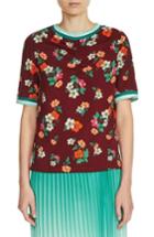 Women's Maje Floral Print Top - Burgundy