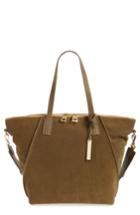 Vince Camuto Alicia Suede & Leather Tote - Green