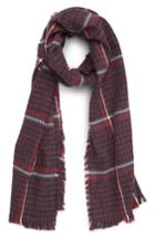 Women's Bp. Contrast Houndstooth Scarf, Size - Red