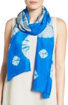 Women's Eileen Fisher Print Silk Scarf, Size - Blue