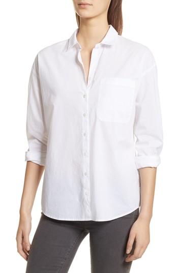 Women's Atm Anthony Thomas Melillo Cotton Poplin Boyfriend Shirt - White