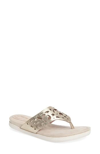 Women's Sudini Sally Perforated Flip Flop M - Metallic